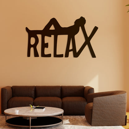 Relax Pinewood Wall Art