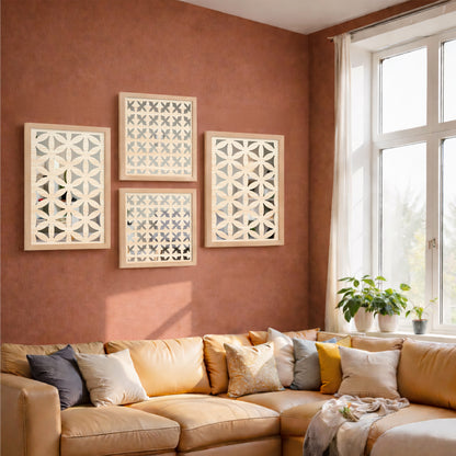 Modern Geometric Mirror Set of 4