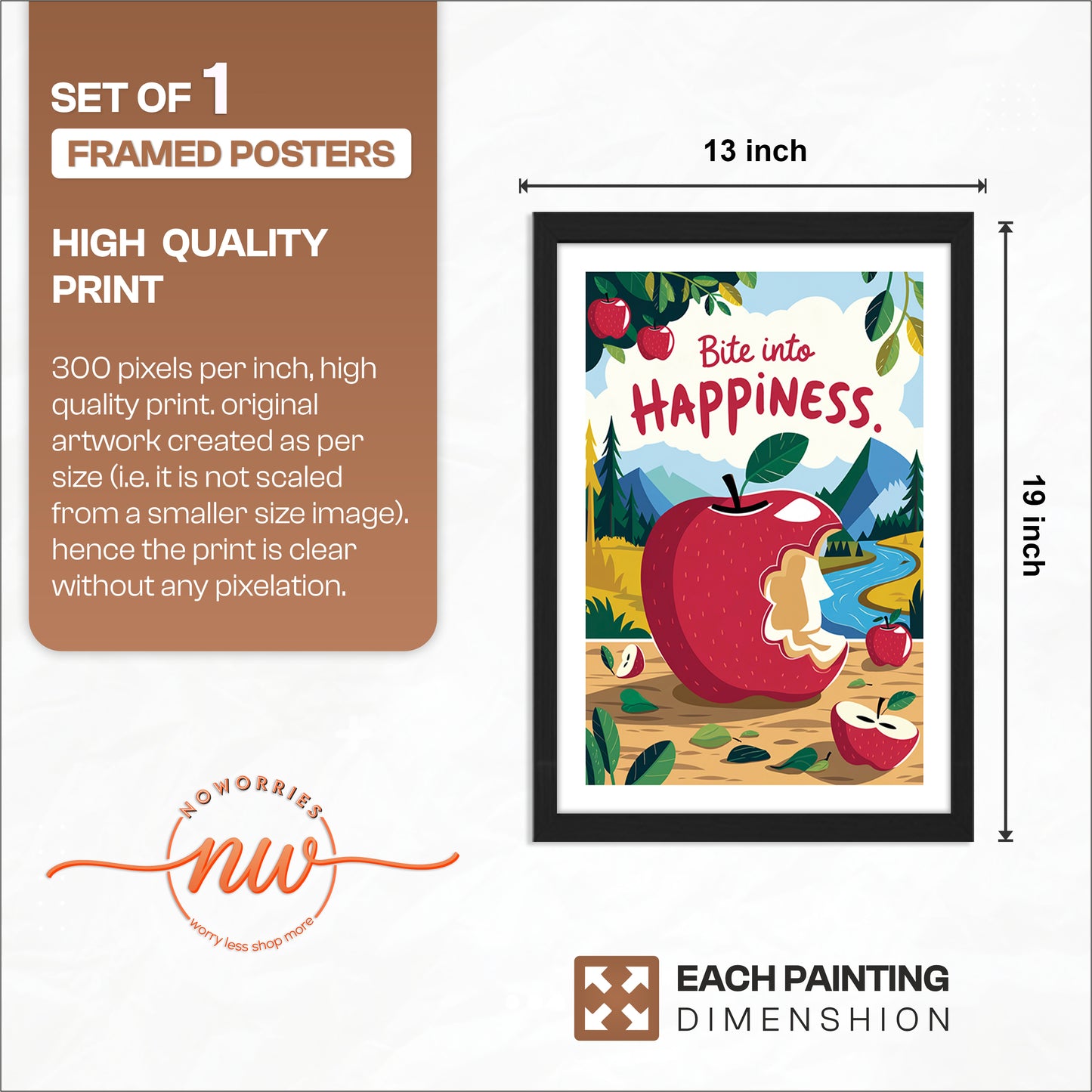 Bite Into Happiness Wall Frame