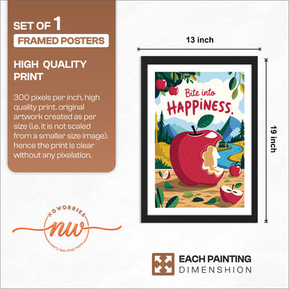 Bite Into Happiness Wall Frame