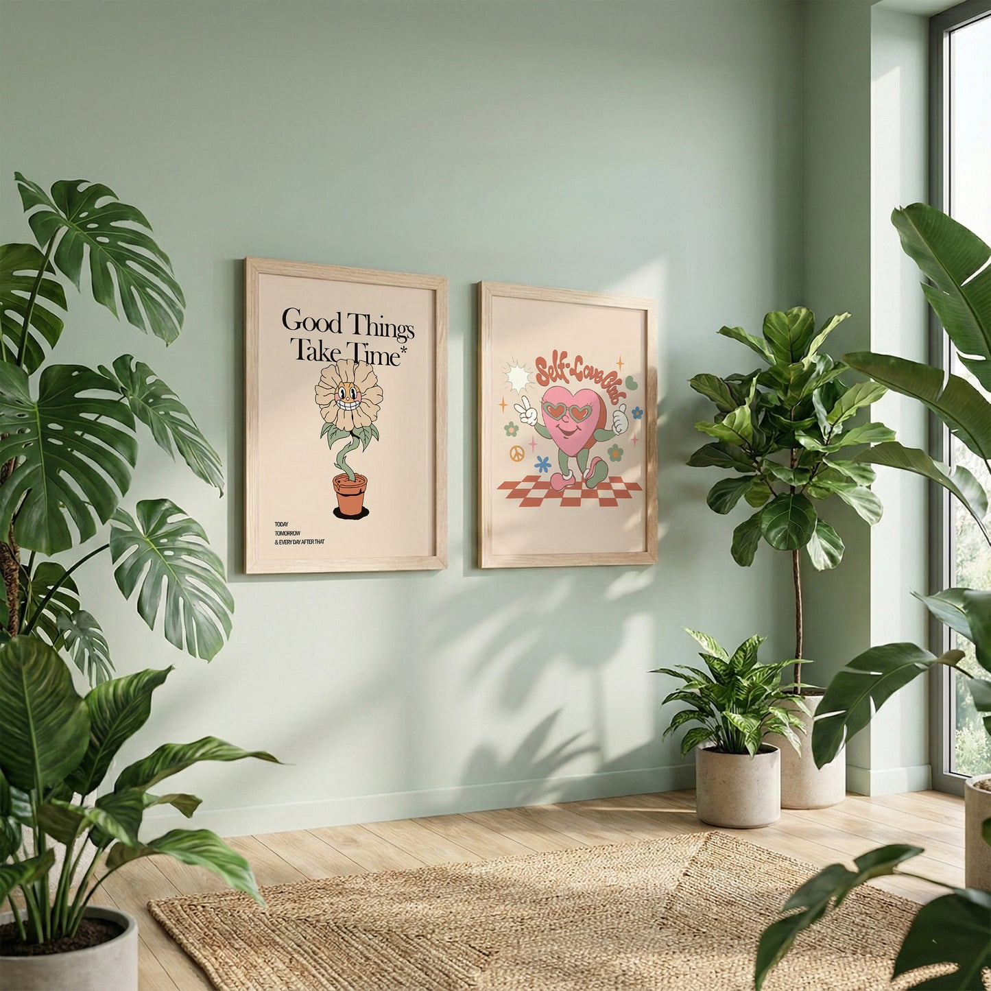 Good Things Take Time Self-Care Wall Art Set of 2