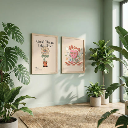 Good Things Take Time Self-Care Wall Art Set of 2