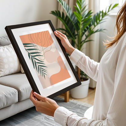 Abstract Palm Leaf Wall Frame – Set of 1