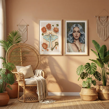 Vintage Rose Wall Art Set