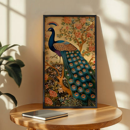 Floral Peacock Wall Frame