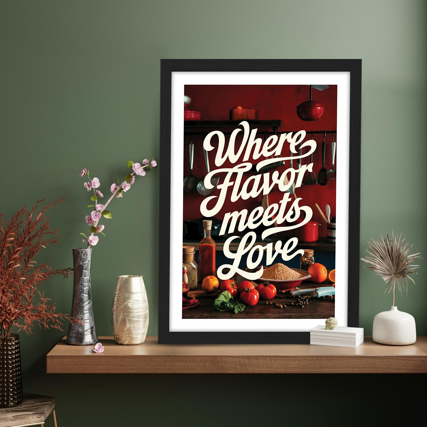 Flavor Meets Love Wall Frame