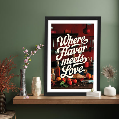 Flavor Meets Love Wall Frame