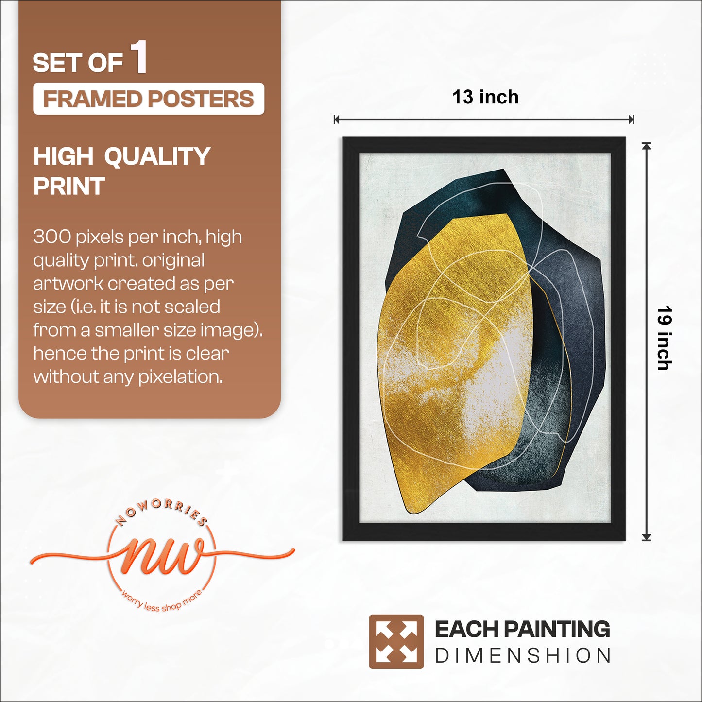 Golden Harmony Abstract Wall Art