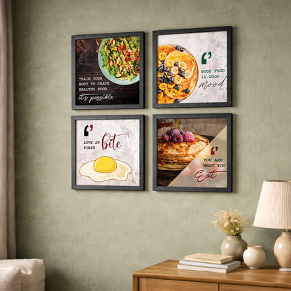 Healthy Food Kitchen Wall Art Set of 4