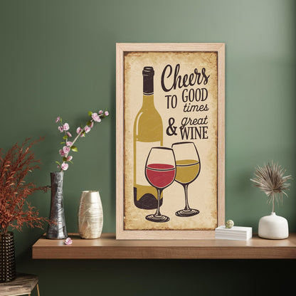 Cheers Wine Vintage Wall Frame Set of 1