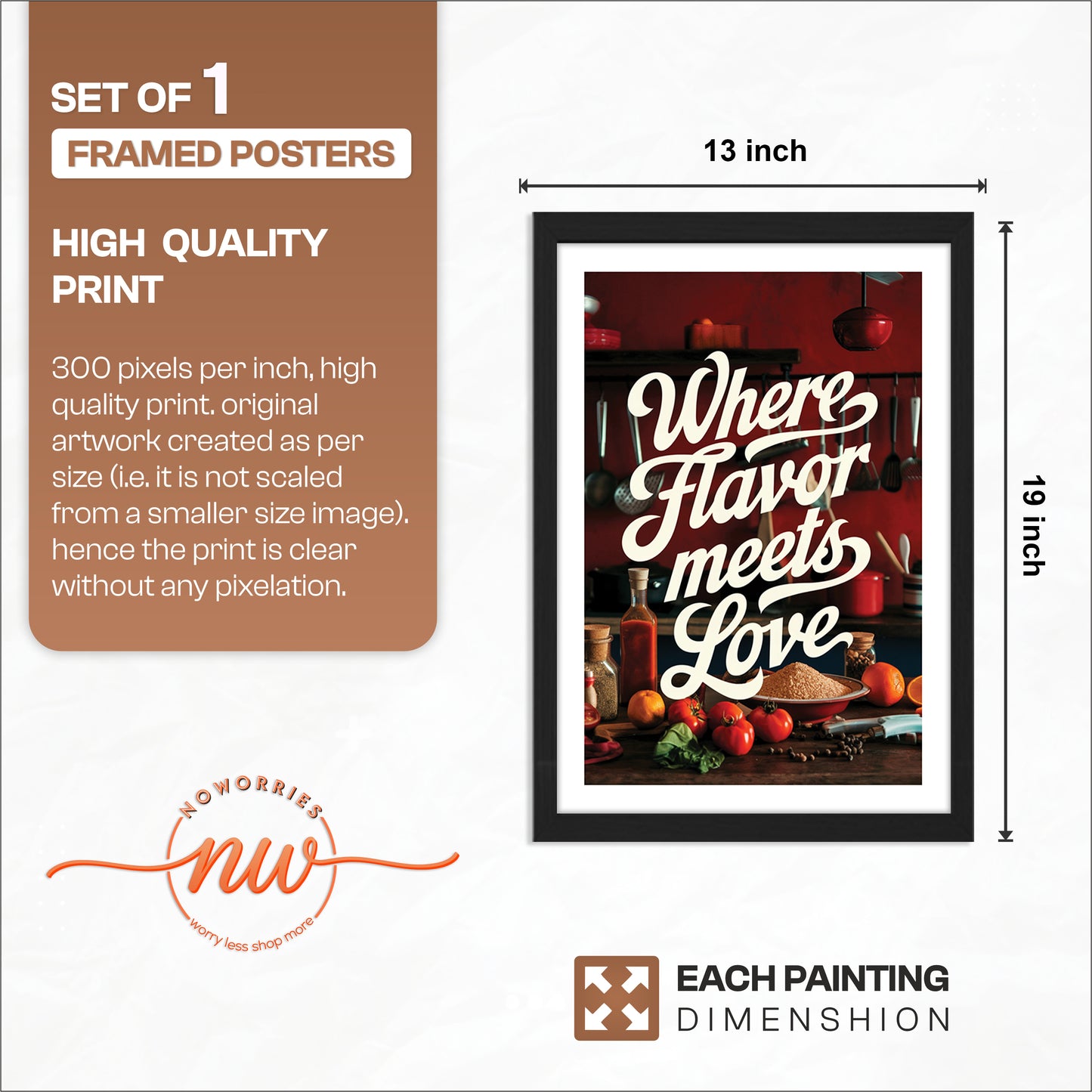Flavor Meets Love Wall Frame