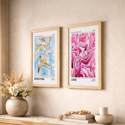 Affection & Love Marble Poster Set of 2