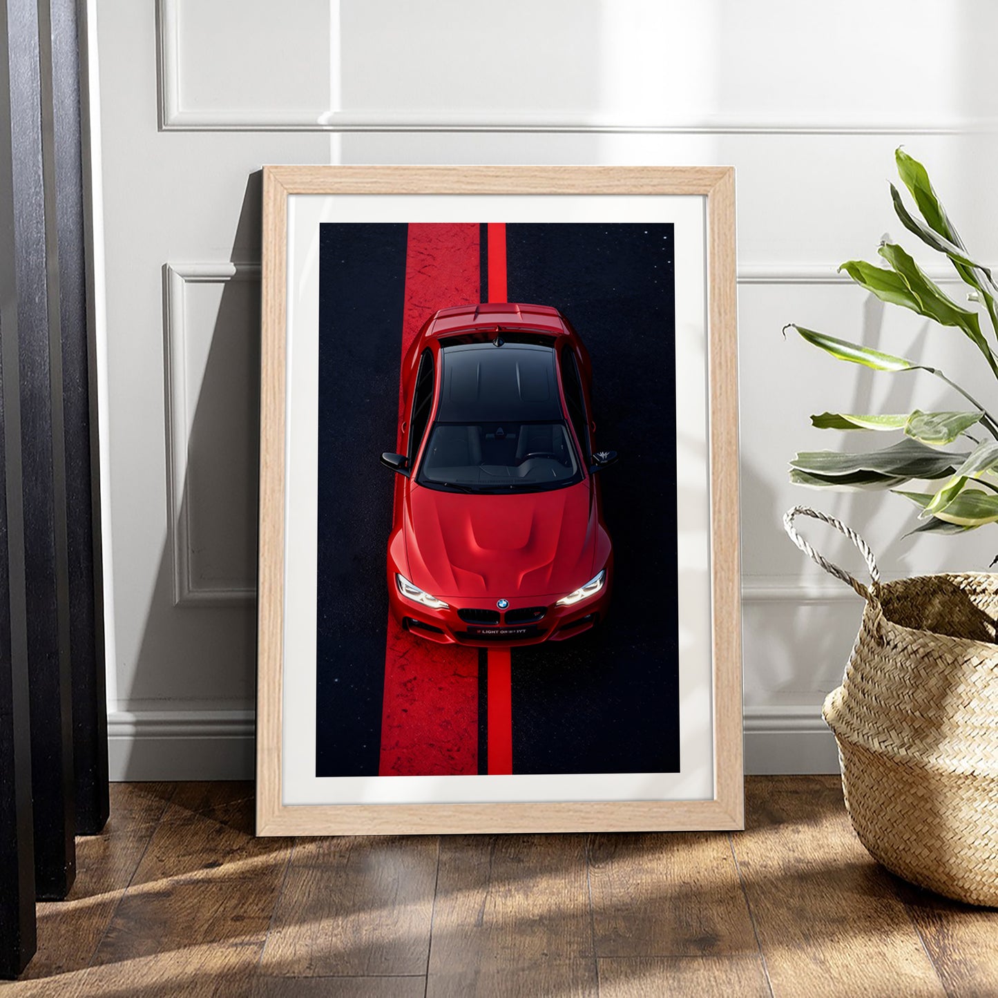 BMW M3 Red Line Wall Frame