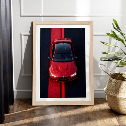 BMW M3 Red Line Wall Frame