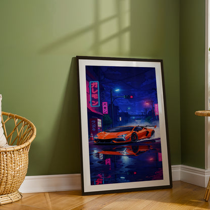 Cyberpunk Lambo Wall Frame