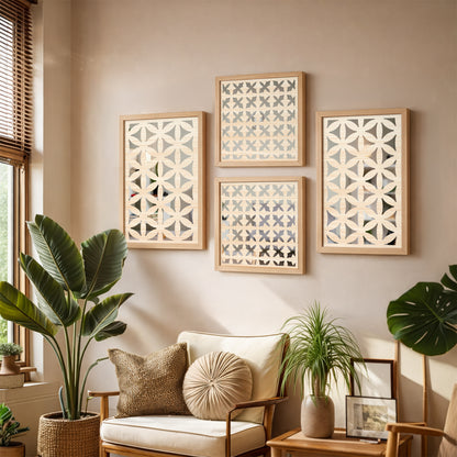 Modern Geometric Mirror Set of 4