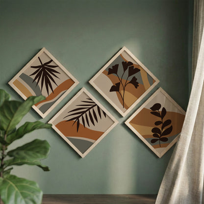 Boho Botanical Wall Frame Set of 4