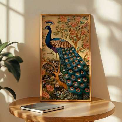 Floral Peacock Wall Frame