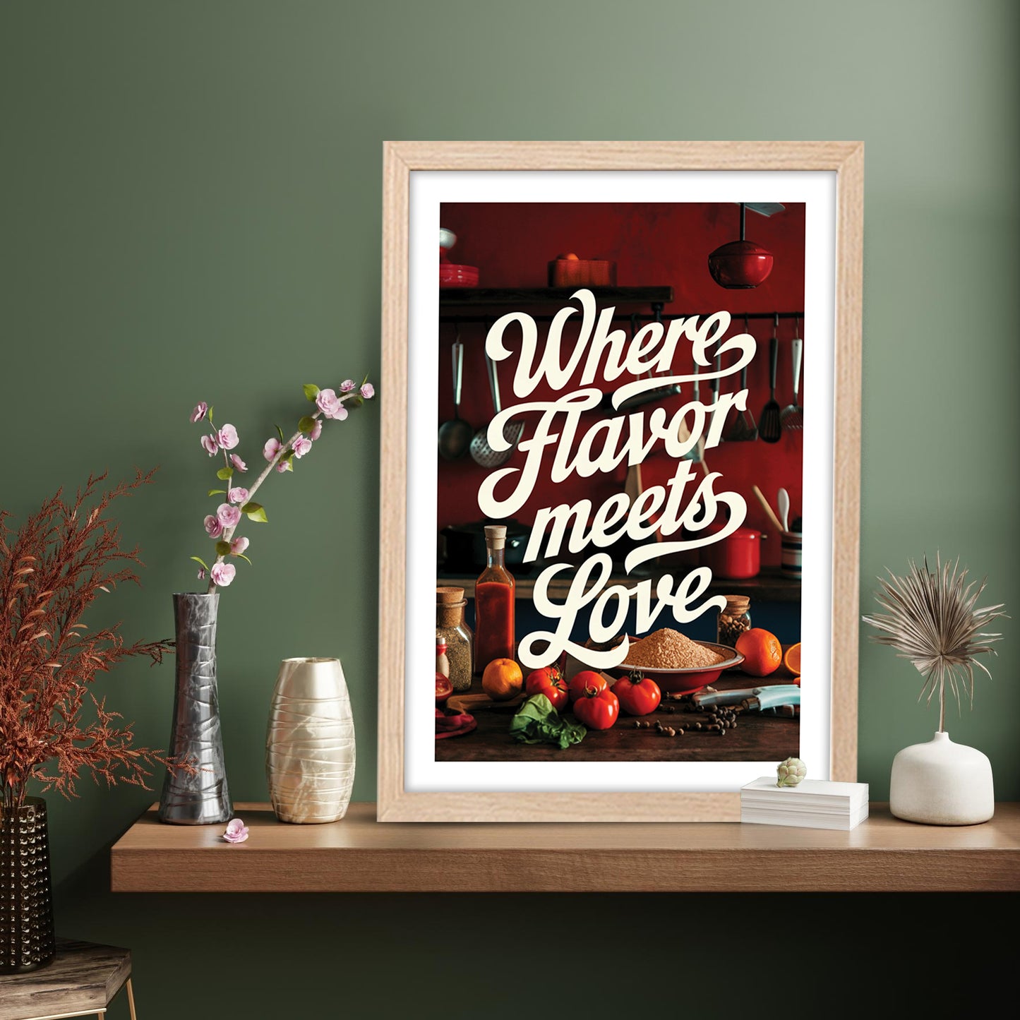 Flavor Meets Love Wall Frame
