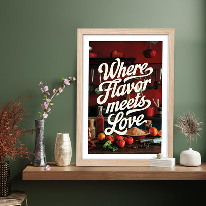 Flavor Meets Love Wall Frame
