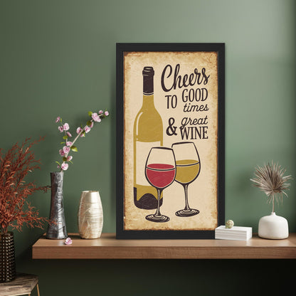 Cheers Wine Vintage Wall Frame Set of 1