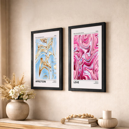 Affection & Love Marble Poster Set of 2