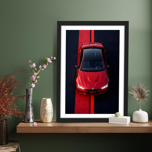 BMW M3 Red Line Wall Frame
