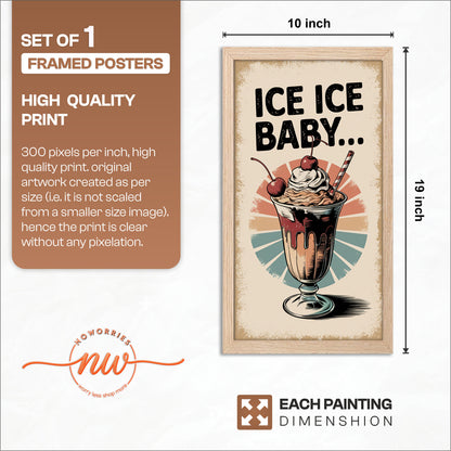 Retro Ice Cream Sundae Wall Frame