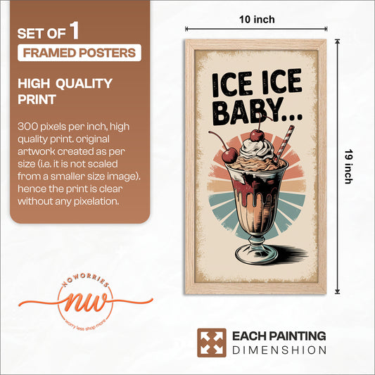 Retro Ice Cream Sundae Wall Frame