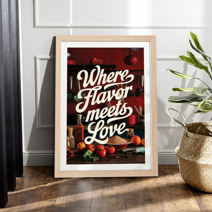 Flavor Meets Love Wall Frame