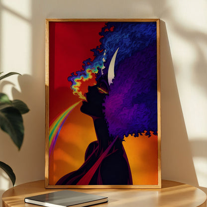 Psychedelic Rainbow Woman Poster