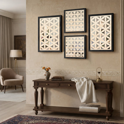 Modern Geometric Mirror Set of 4