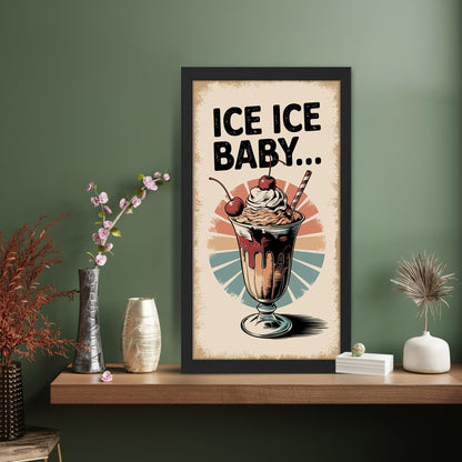 Retro Ice Cream Sundae Wall Frame