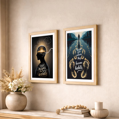 Mindset Motivation Wall Art Set of 2