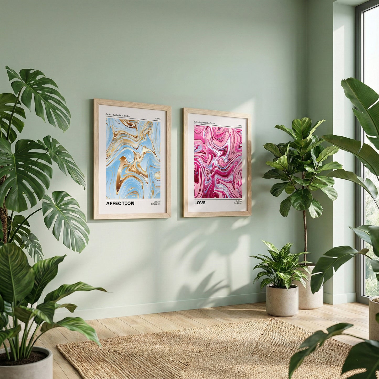 Affection & Love Marble Poster Set of 2