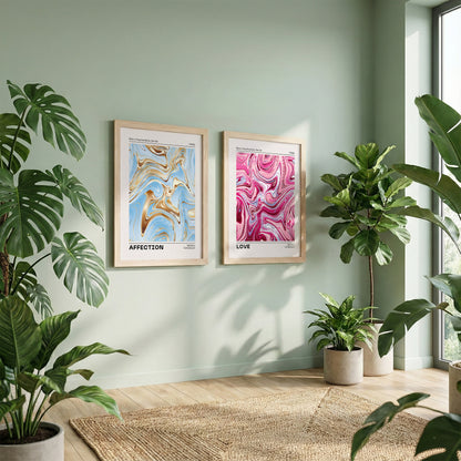 Affection & Love Marble Poster Set of 2