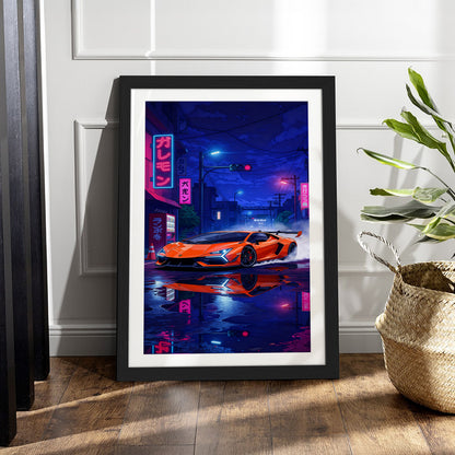 Cyberpunk Lambo Wall Frame