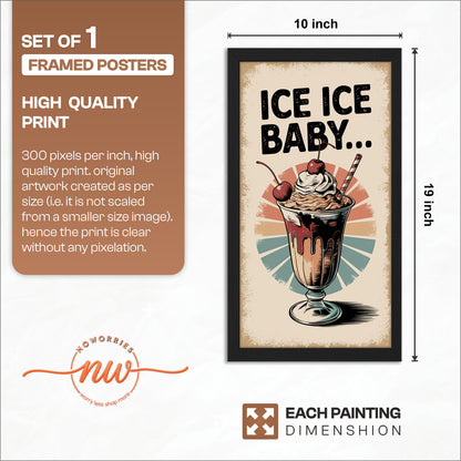 Retro Ice Cream Sundae Wall Frame