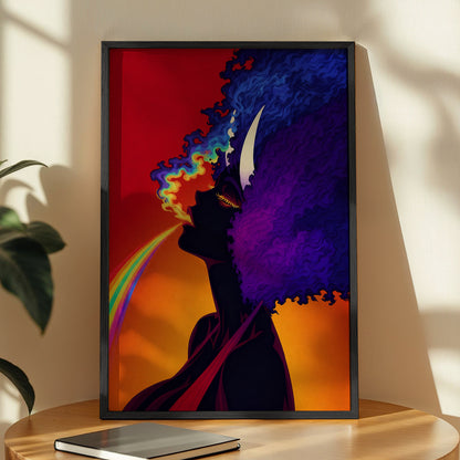 Psychedelic Rainbow Woman Poster