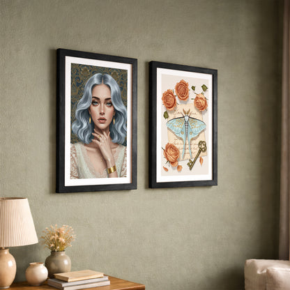 Vintage Rose Wall Art Set