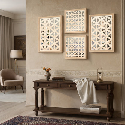 Modern Geometric Mirror Set of 4