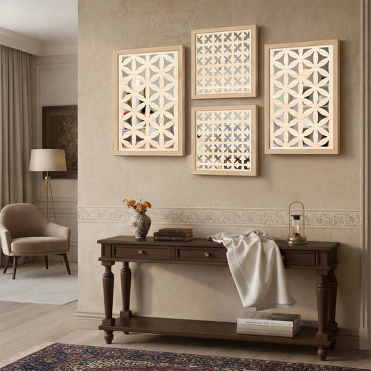 Modern Geometric Mirror Set of 4