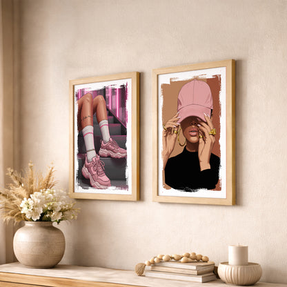 Pink Street Style Wall Art Set