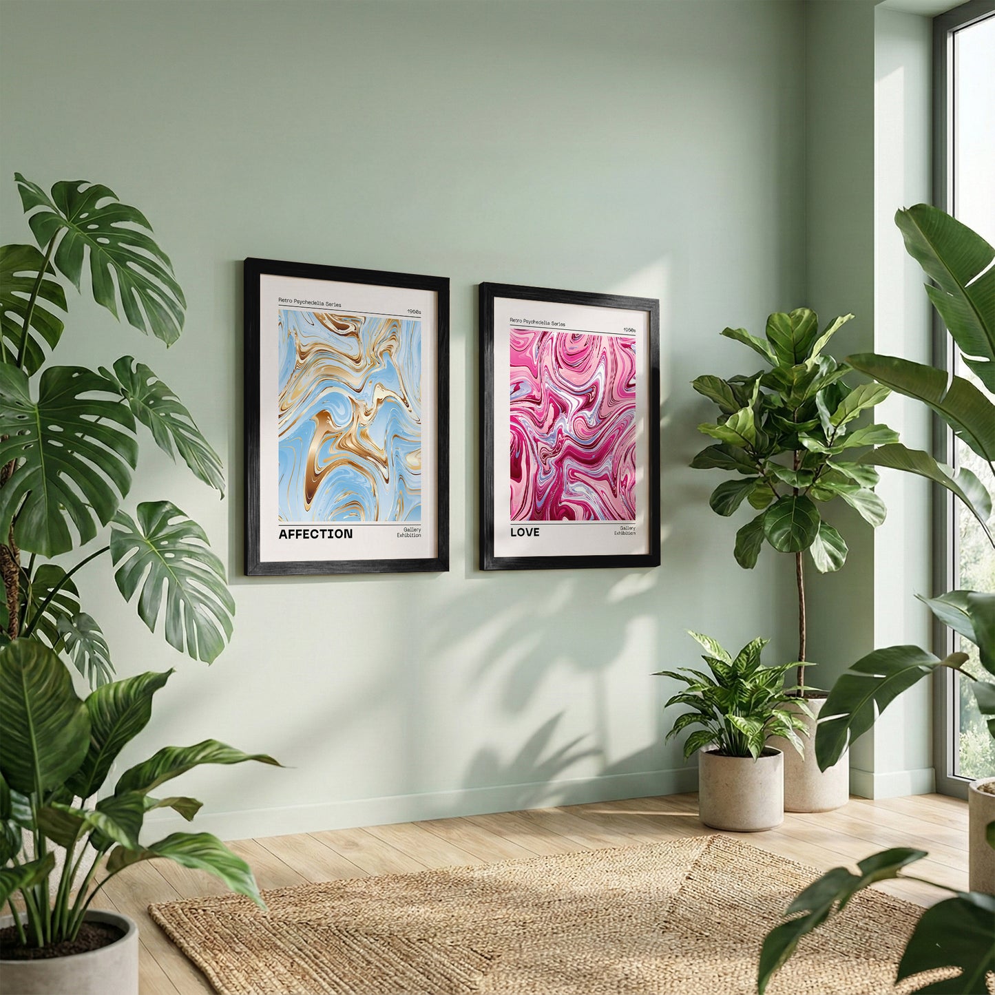 Affection & Love Marble Poster Set of 2