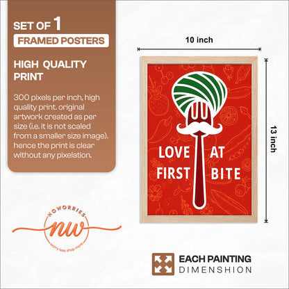 Love at First Bite (Red Background) Wall Frame