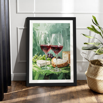 Wine and Cheese Still Life Wall Frame