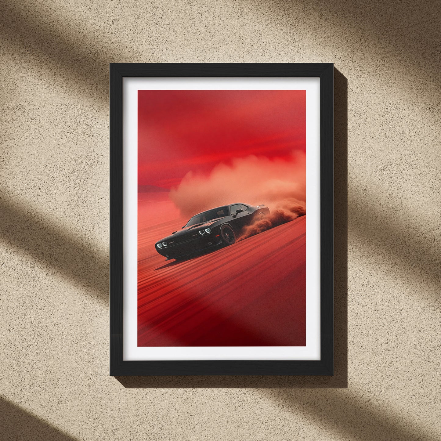Dodge Challenger Red Drift Wall Frame