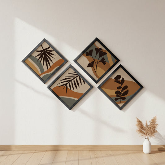 Boho Botanical Wall Frame Set of 4
