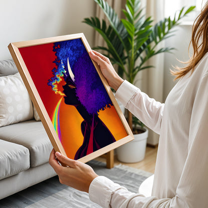 Psychedelic Rainbow Woman Poster