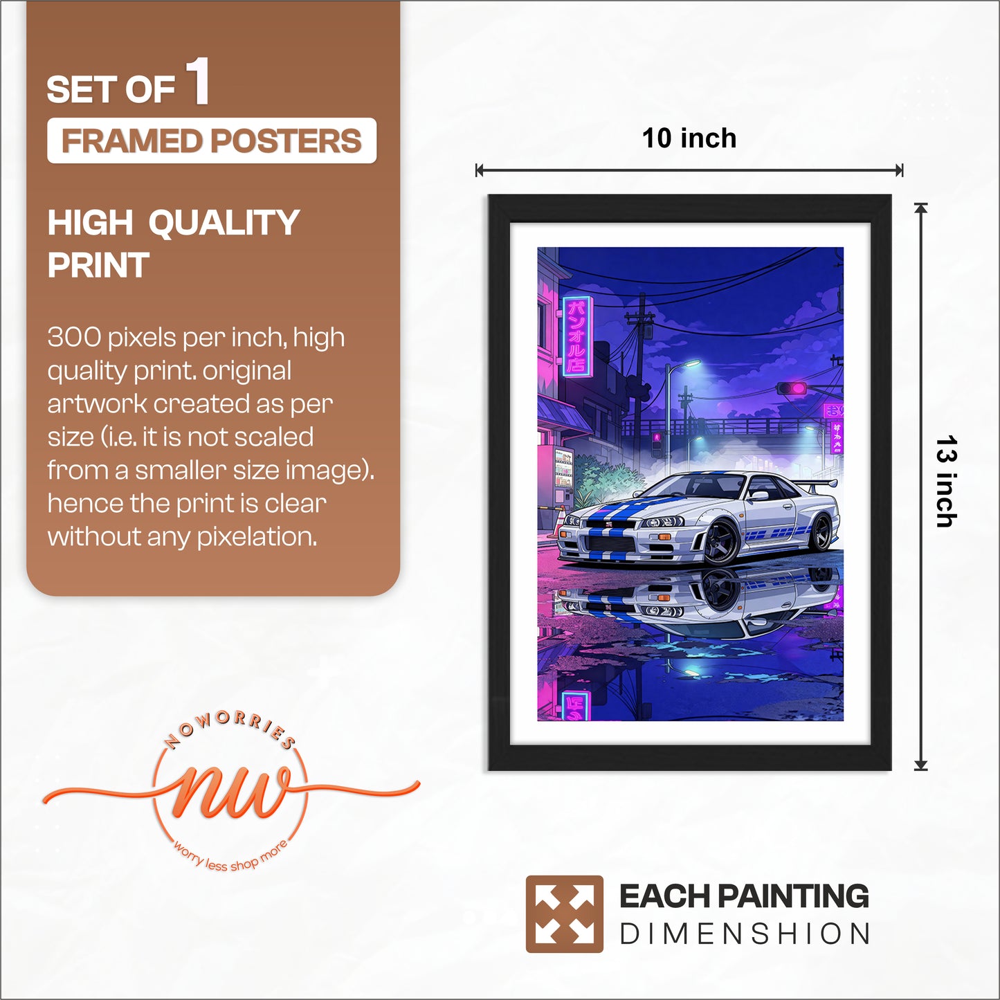 Cyberpunk Supercar Frame Print